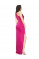 Online One Shoulder Long Full Length Formal Silky Satin Bridesmaid Dress / Prom Dress with Front Side Split UK