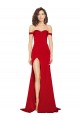 Online Off the Shoulder Sweetheart Bustier Style Formal Silky Satin Bridesmaid Dress / Prom Dress with Side Split UK