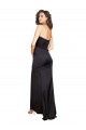Online Full Length One Shoulder Ruffled Long Formal Silky Satin Bridesmaid Dress / Prom Dress with High Slit UK