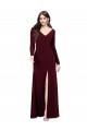 Online Long Sleeves Spandex Bridesmaid Gown with Front Slit UK