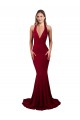 Online Halter Mermaid Plunge V-Neckline Open Back Bow Tie Formal Spandex Bridesmaid Dress / Prom Dress UK