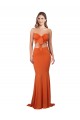 Online Strapless Bandeau Bodice Long Formal Spandex Bridesmaid Dress / Prom Dress UK