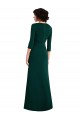 Online Floor Length 3/4 Sleeves V-Back Draped Wrap Formal Maxi Spandex Bridesmaid Dress / Prom Dress UK