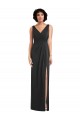 Online Draped Wrap Formal Maxi Spandex Bridesmaid Dress / Prom Dress with Front Slit UK
