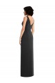 Online Draped Wrap Formal Maxi Spandex Bridesmaid Dress / Prom Dress with Front Slit UK