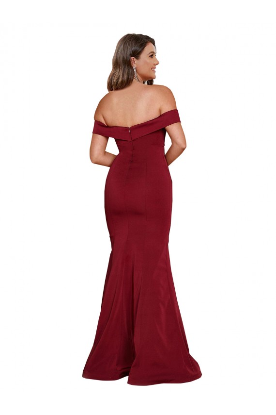 Online Off Shoulder Sleeves Sweetheart Neckline Long Formal Spandex Bridesmaid Dress / Prom Dress UK