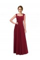 Online Square Neck Subtle Cap Sleeeves Crepe Bridesmaid Dress / Prom Dress UK