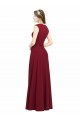Online Square Neck Subtle Cap Sleeeves Crepe Bridesmaid Dress / Prom Dress UK