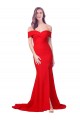 Online Criss Cross Full Length Long Formal Crepe Bridesmaid Dress / Prom Dress with Side Split UK