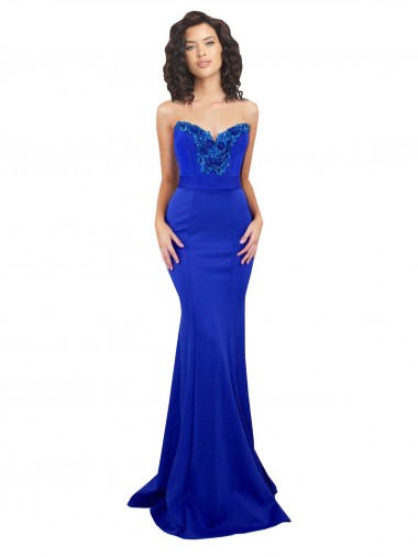 Online Sweetheart Flower Neckline High Neck Formal Crepe Bridesmaid Dress / Prom Dress UK