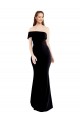 Online Asymmetrical Draped Off the Shoulder Banded Formal Crepe Bridesmaid Dress / Prom Dress UK