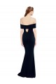Online Off the Shoulder Fitted Formal Crepe Bridesmaid Dress / Prom Dress with Back Cut Out UK