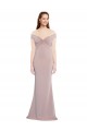 Online Knotted Off the Shoulder Formal Crepe Bridesmaid Dress / Prom Dress with Cut-Out Back UK