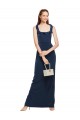 Online Scoop Neck with Ruffles Long Formal Crepe Bridesmaid Dress / Prom Dress with Back Slit UK