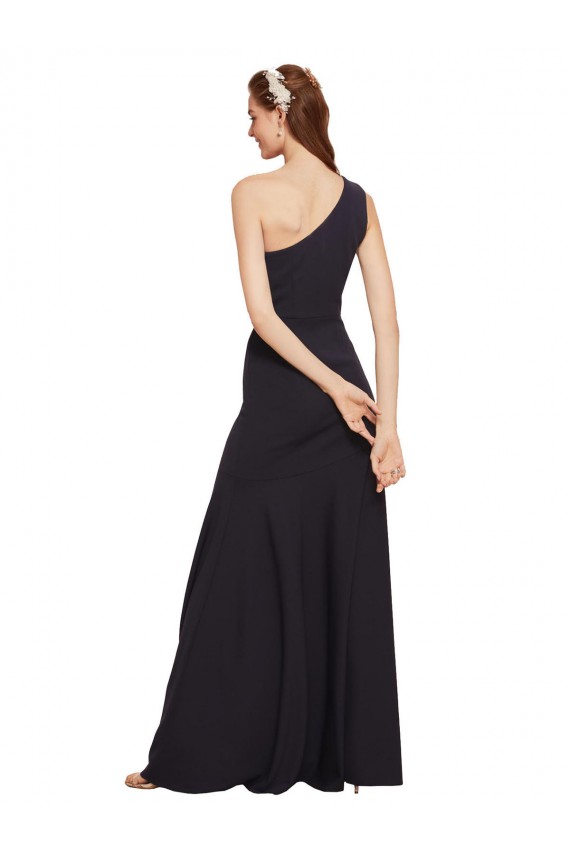 Online Fit and Flare Formal Crepe Bridesmaid Dress / Prom Dress with One Shoulder UK