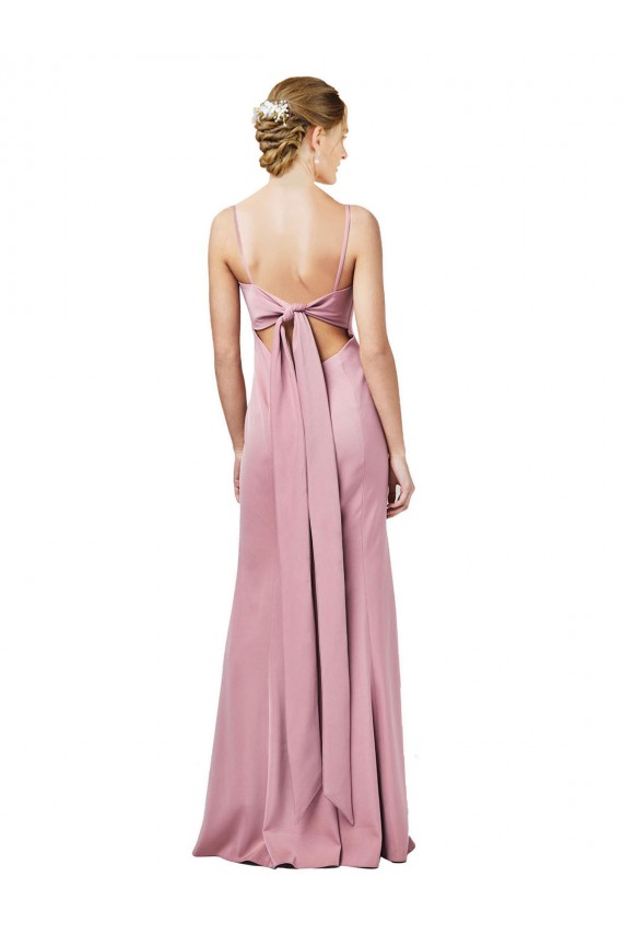 Online Fit and Flare Slim Formal Crepe Bridesmaid Dress / Prom Dress with Cutout Back UK