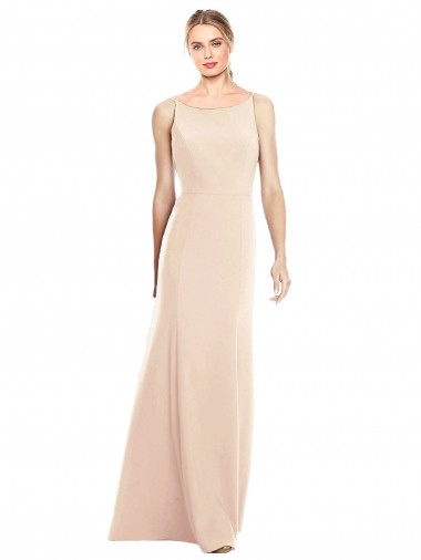 Online V-Spaghetti Strap Open Back Bateau Neck Trumpet Bridesmaid Dress / Prom Dress UK