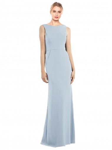 Online Draped Backless Crepe Bridesmaid Dress / Prom Dress with Pockets UK