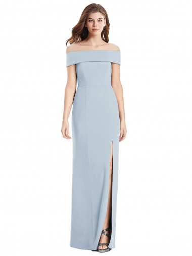 Online Cuffed Off the Shoulder Long Trumpet Bridesmaid Dress / Prom Dress UK
