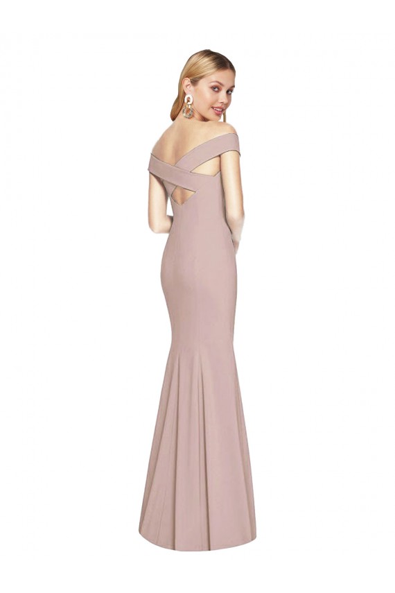 Online Off the Shoulder Criss Cross Back Trumpet Bridesmaid Dress / Prom Dress UK