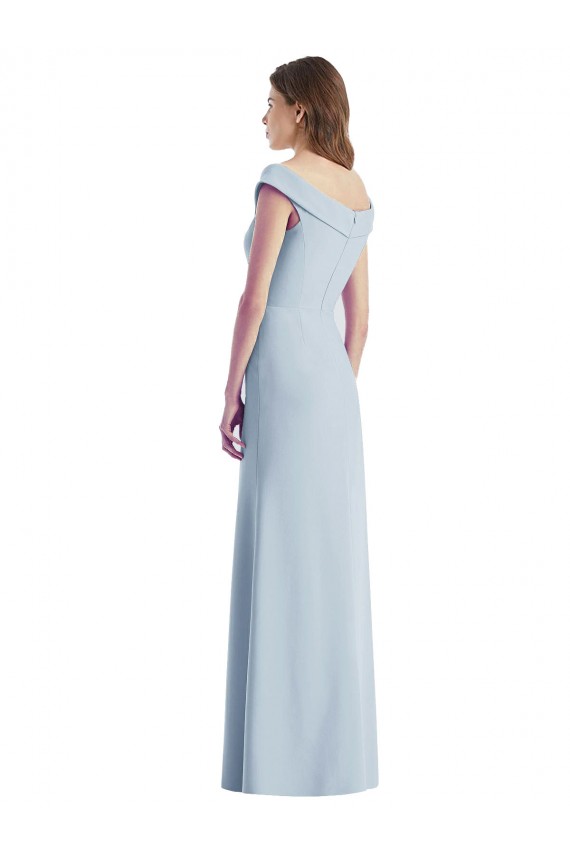 Online Romantic Off the Shoulder Long Maxi Bridesmaid Dress with Side Slit UK
