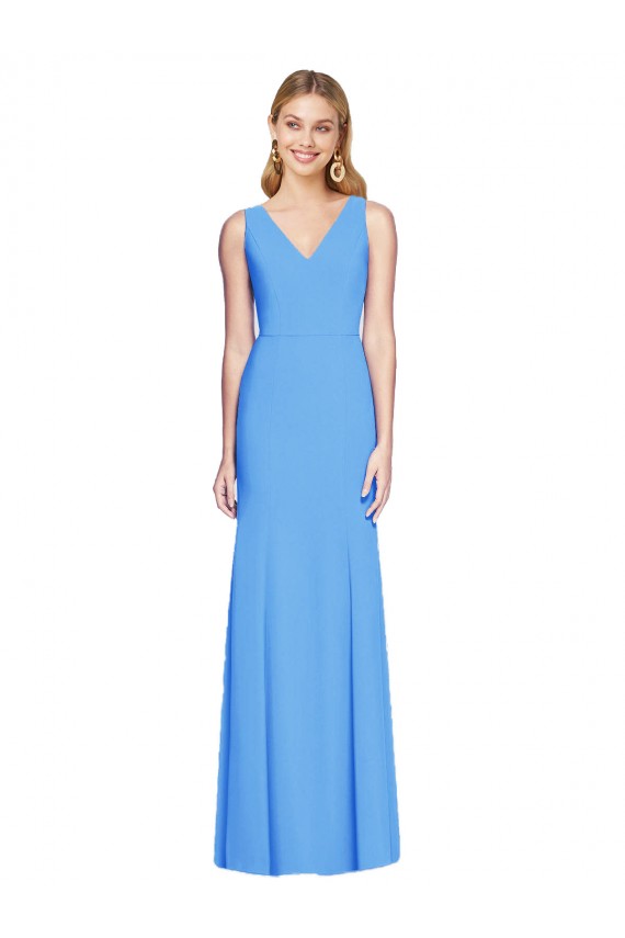 Online Flattering Trumpet Long Sleeveless Bridesmaid Dress / Prom Dress with Open Back UK