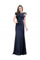 Online Sleeveless Crepe Bridesmaid Dress / Prom Dress with Cascading Ruffle and Keyhole Back UK