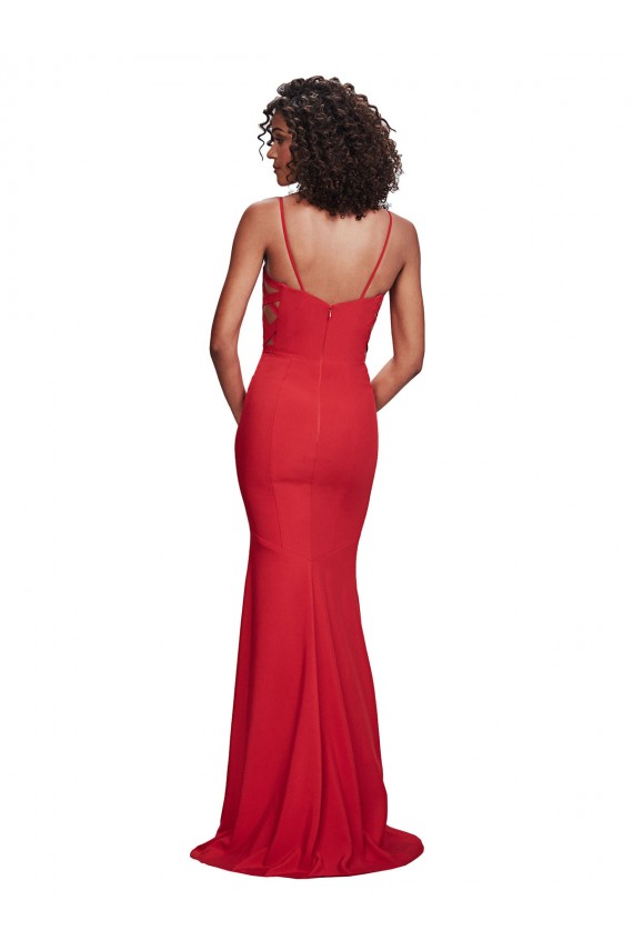 Online Spaghetti Strap Slip Neckline Formal Crepe Bridesmaid Dress / Prom Dress UK