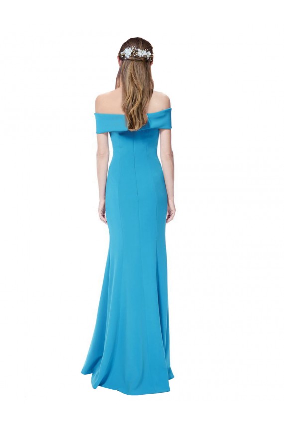 Online Off the Shoulder Formal Crepe Bridesmaid Dress / Prom Dress with Fitted Silhouette UK