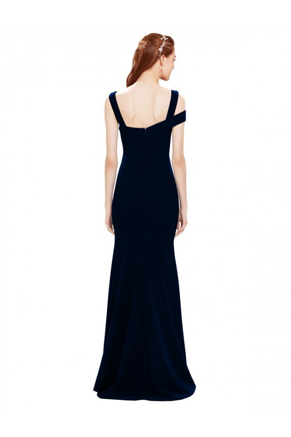 Online Sleeveless Formal Crepe Mermaid Bridesmaid Dress / Prom Dress with Side Slit UK