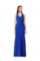 Online Halter V-Neck Long A-Line Formal Crepe Bridesmaid Dress / Prom Dress UK