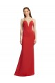 Online Mermaid Plunging V-Neck Formal Crepe Bridesmaid Dress / Prom Dress with Wide Open Back UK