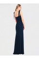 Online Flat Tie Shoulder Crepe Trumpet Bridesmaid Dress / Prom Dress with Front Slit UK