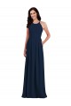 Online Criss Cross Back Crepe Halter Bridesmaid Dress with Pockets UK