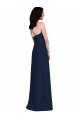 Online Criss Cross Back Crepe Halter Bridesmaid Dress with Pockets UK