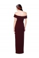 Online Off the Shoulder Long Formal Crepe Bridesmaid Dress / Prom Dress with Waist Tie UK