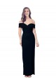 Online Off the Shoulder Long Full Length Formal Crepe Bridesmaid Dress / Prom Dress with Side Split UK