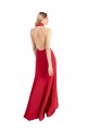 Online Sleek Fit and Flare High Neck Halter Stretch Formal Crepe Bridesmaid Dress / Prom Dress with Open Back UK