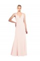 Online Slim A-Line V-Neck Long Stretch Formal Crepe Bridesmaid Dress / Prom Dress with V-Back UK
