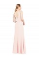 Online Slim A-Line V-Neck Long Stretch Formal Crepe Bridesmaid Dress / Prom Dress with V-Back UK