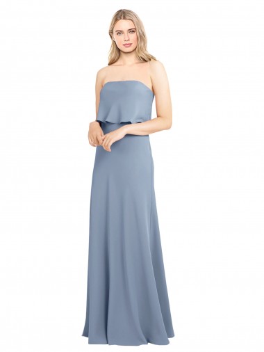 Online High Neck Sheath Sleeveless Stretch Formal Crepe Bridesmaid Dress / Prom Dress UK