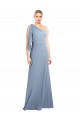 Online Draped Flutter Sleeves One Shoulder Stretch Formal Crepe Bridesmaid Dress / Prom Dress UK