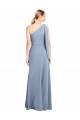 Online Draped Flutter Sleeves One Shoulder Stretch Formal Crepe Bridesmaid Dress / Prom Dress UK