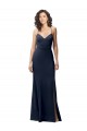 Online Sweetheart Fit and Flare Stretch Formal Crepe Bridesmaid Dress / Prom Dress with Side Slit and Strappy Back UK