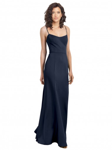 Online Fit and Flare Scoop Neck Long Sleeveless Stretch Formal Crepe Bridesmaid Dress / Prom Dress UK