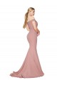 Online Off the Shoulder Sweetheart Long Sweep Train Formal Crepe Bridesmaid Dress / Prom Dress UK