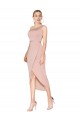 Online Knee Length One Shoulder Formal Crepe Short Wrap Bridesmaid Dress / Prom Dress UK