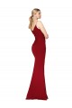 Online Spaghetti Straps V-Neck Long Formal Crepe Dress with High Slit UK