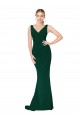 Online V-Neck Floor Length Long Formal Crepe Mermaid Bridesmaid Dress / Prom Dress UK