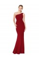 Online One Shoulder Long High Neck Sleeveless Mermaid Formal Crepe Bridesmaid Dress / Prom Dress UK
